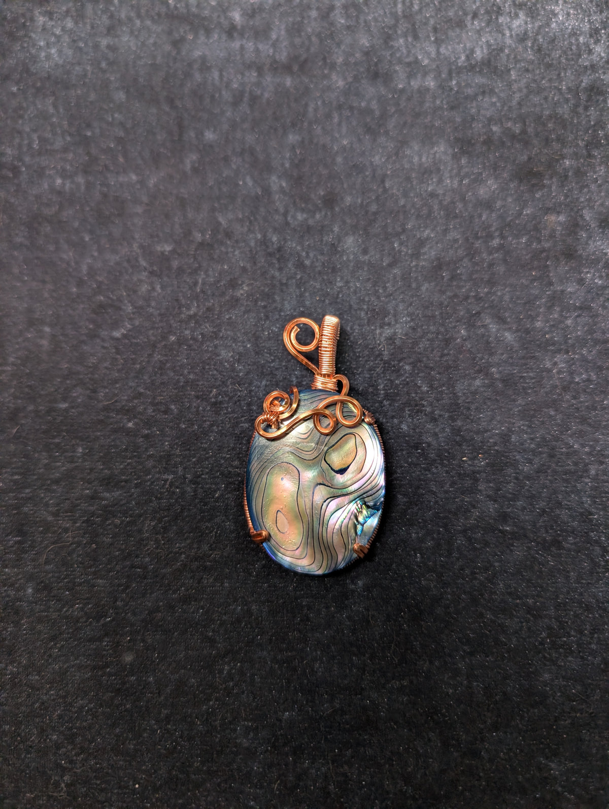Mother of Pearl Prong-Style Wire Wrapped Pendant