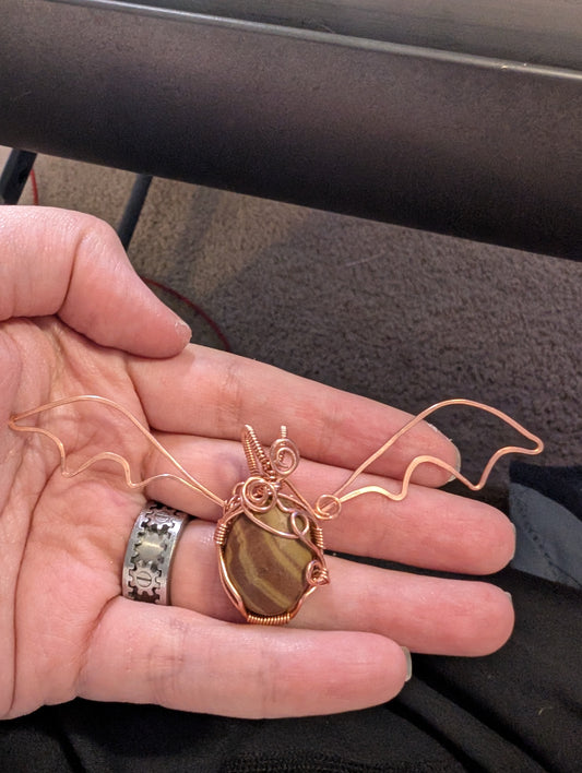 Brown Jasper Wire Wrapped Pendant