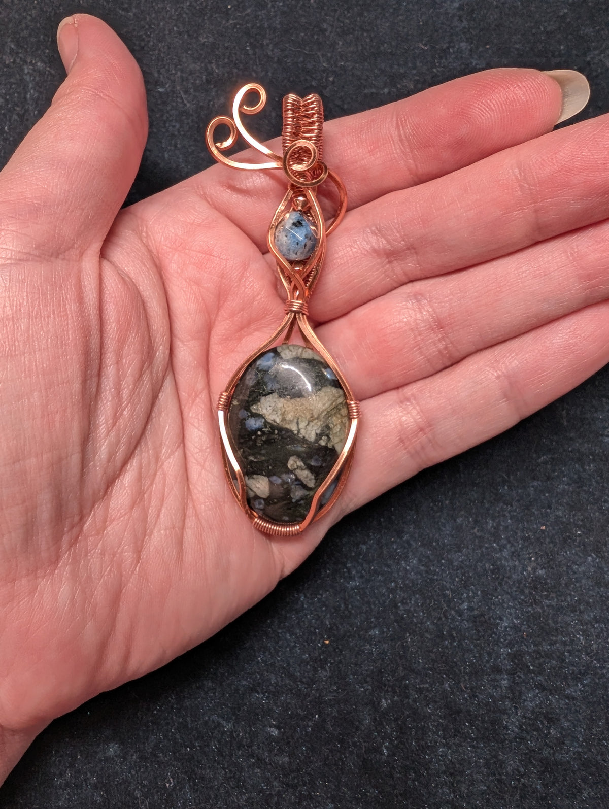 Jasper and K2 Wire Wrapped Pendant