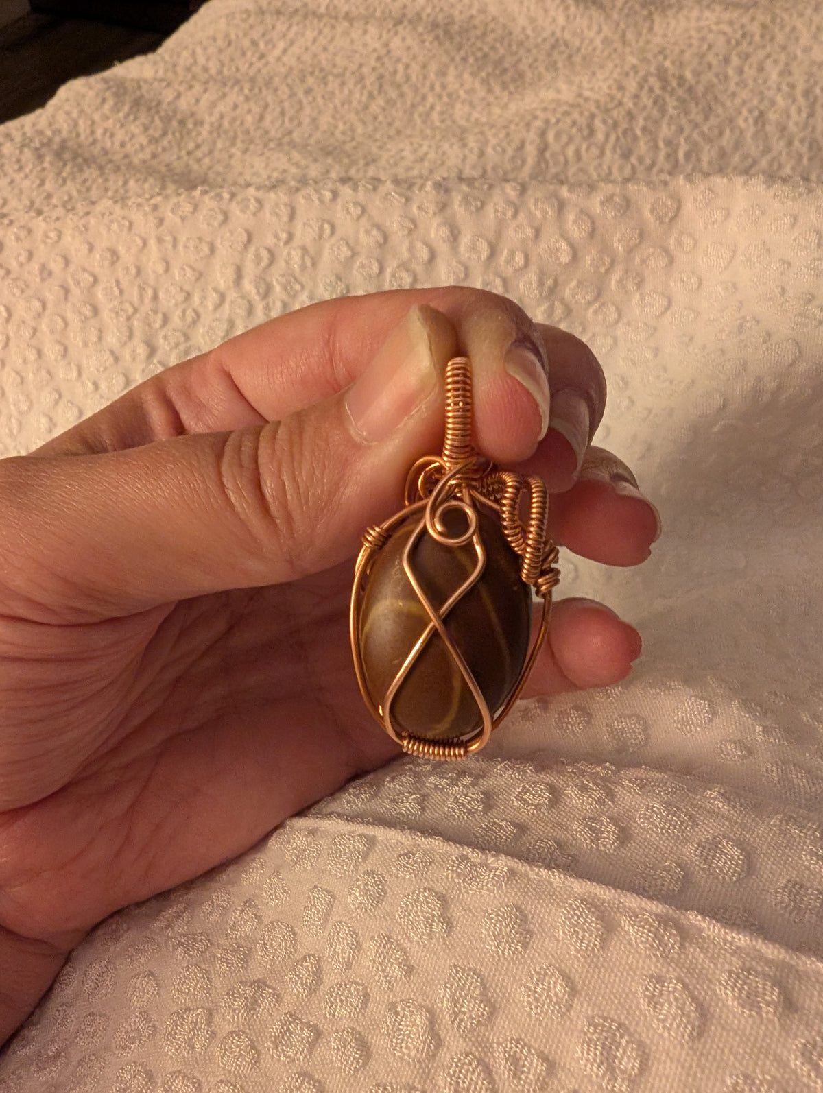 Brown Jasper Wire Wrapped Pendant