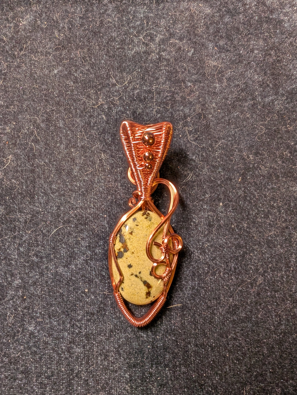 Green Jasper Wire Wrapped Pendant