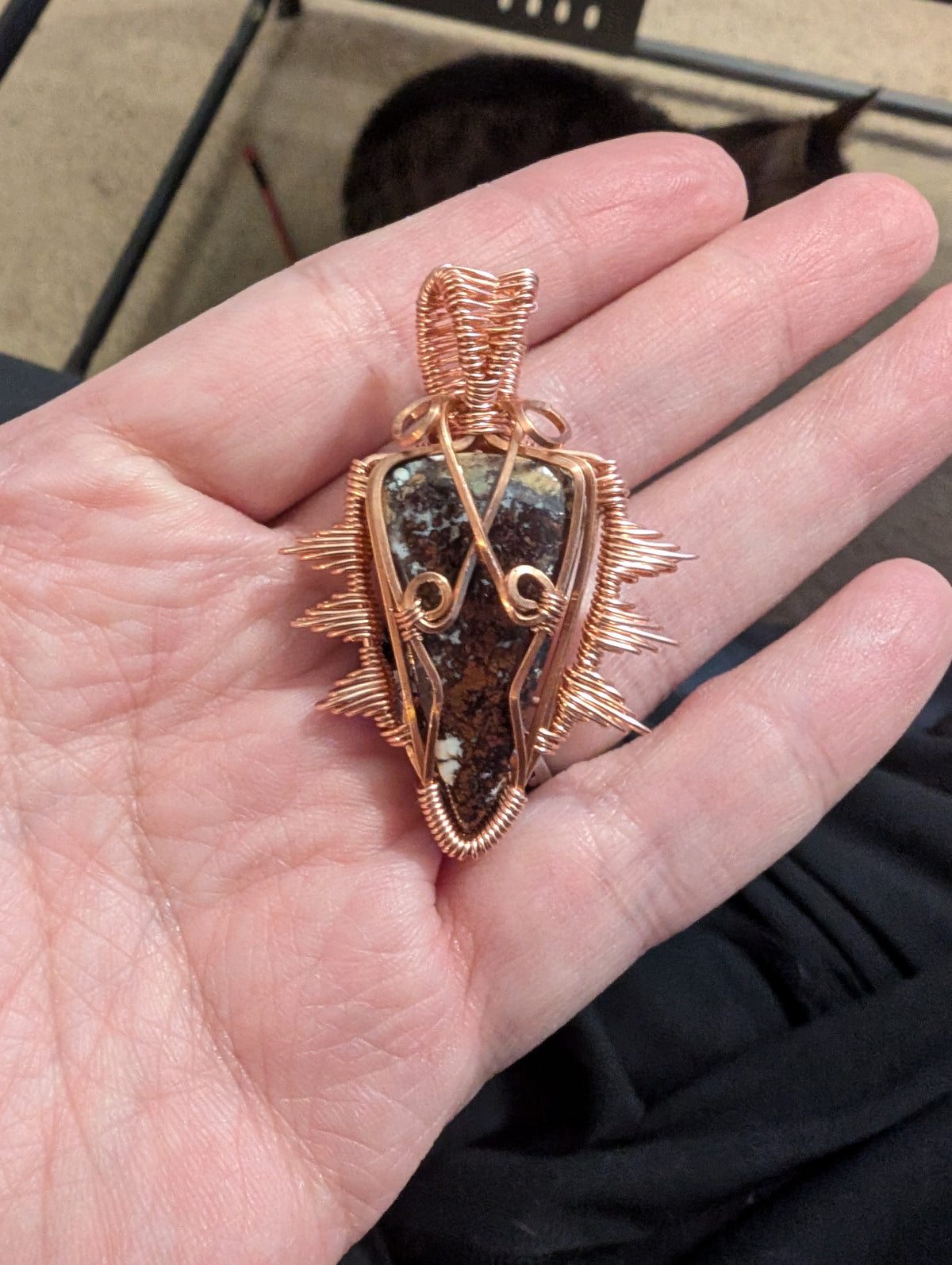 Wild Horse Jasper Wire Wrapped Pendant