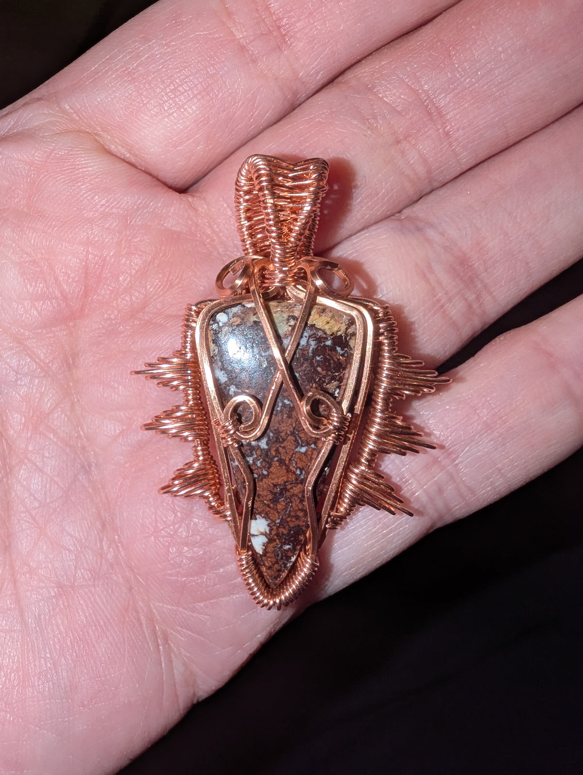 Wild Horse Jasper Wire Wrapped Pendant