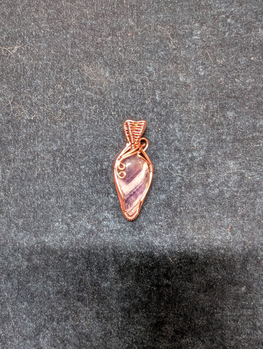 Chevron Amethyst Wire Wrapped Pendant