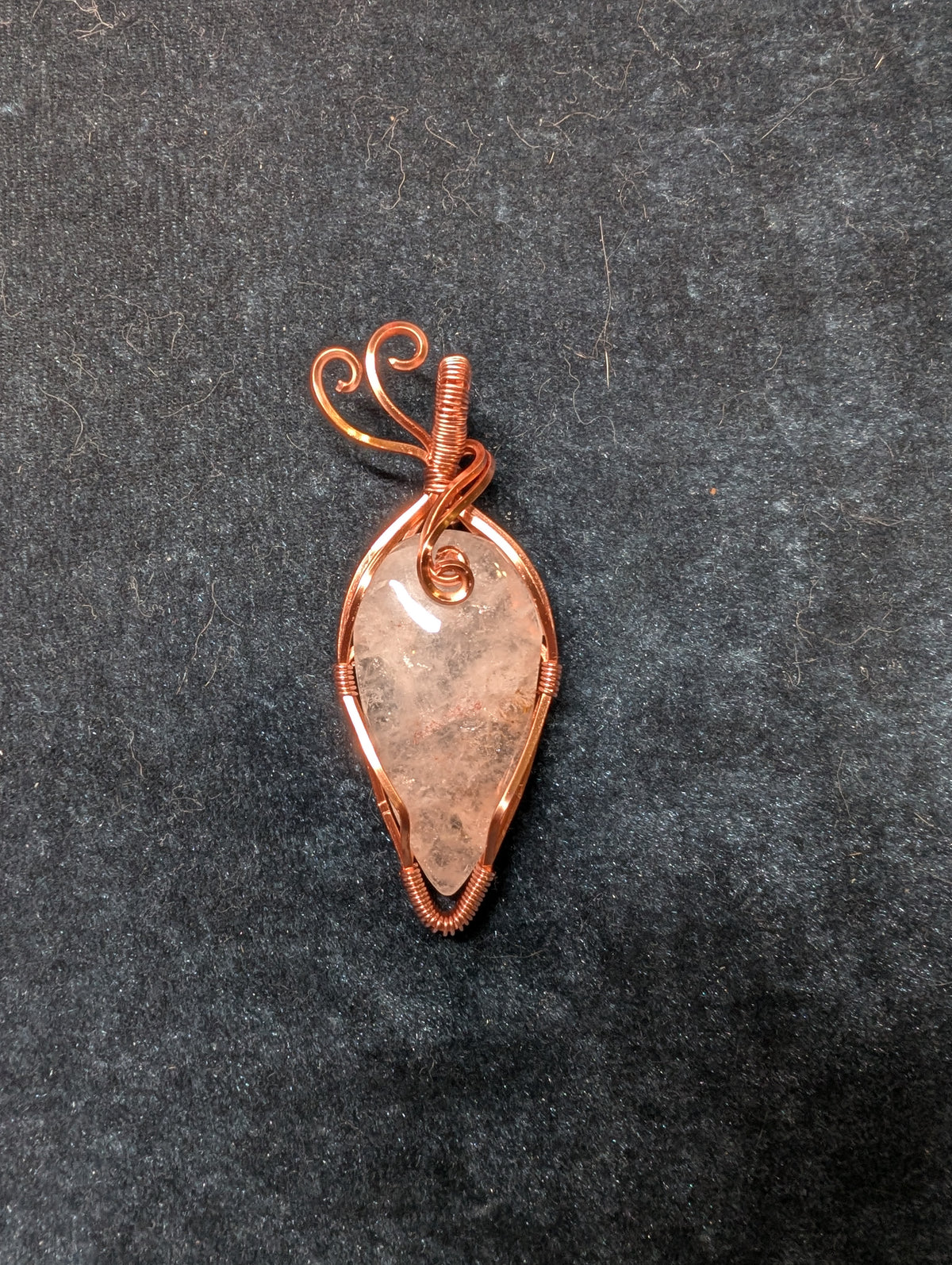 Hematite Quartz Wire Wrapped Pendant