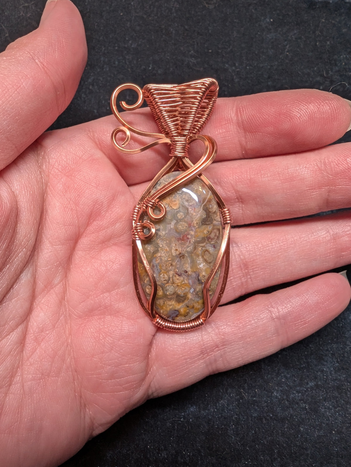 Rhyolite Wire Wrapped Pendant