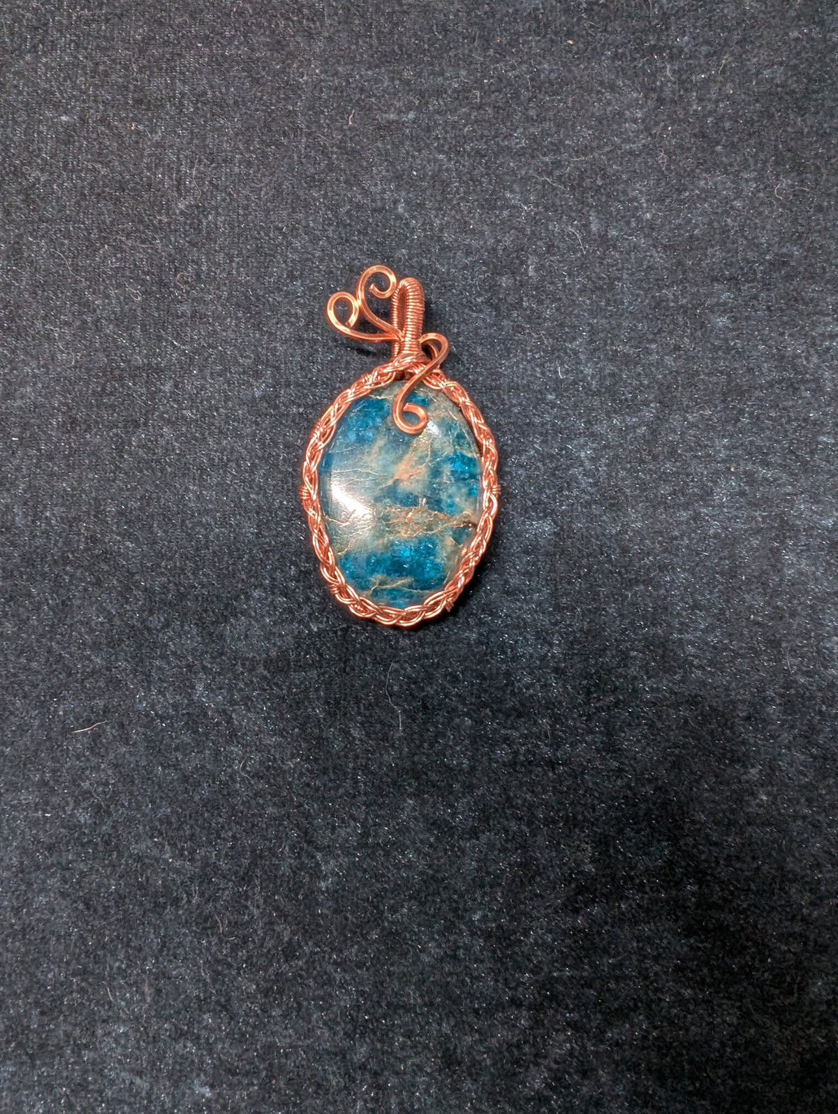 Apatite Braided Wire Wrapped Pendant