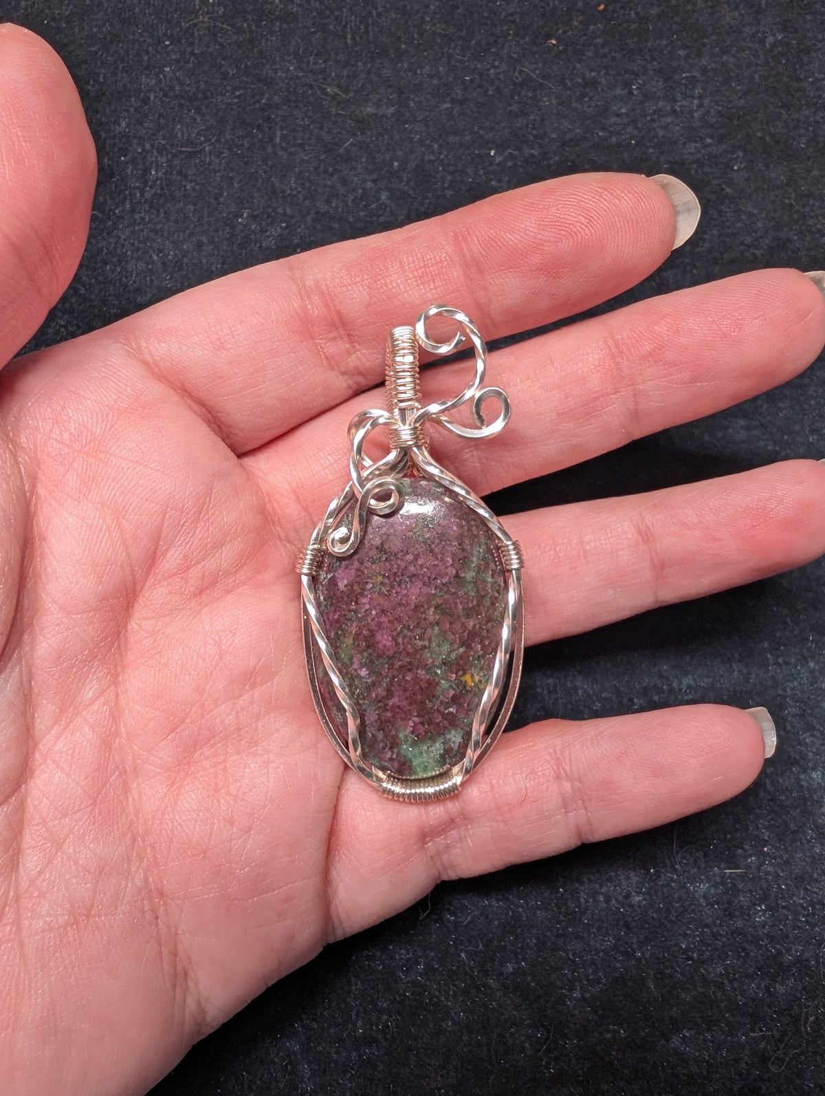 Ruby in Zoisite Wire Wrapped Pendant